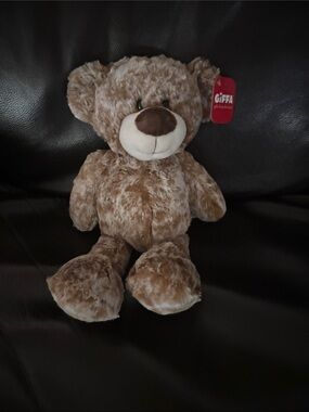 Giffa Bella Bear Speckled Tan Brown & White Plush Teddy Bear Stuffed Animal 13”